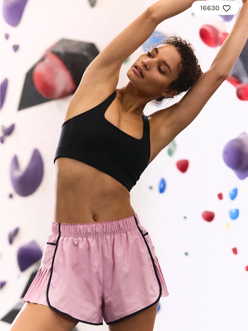 Fp Movement Women’s Pink Athletic Running Shorts with Navy Trim Easy Tiger